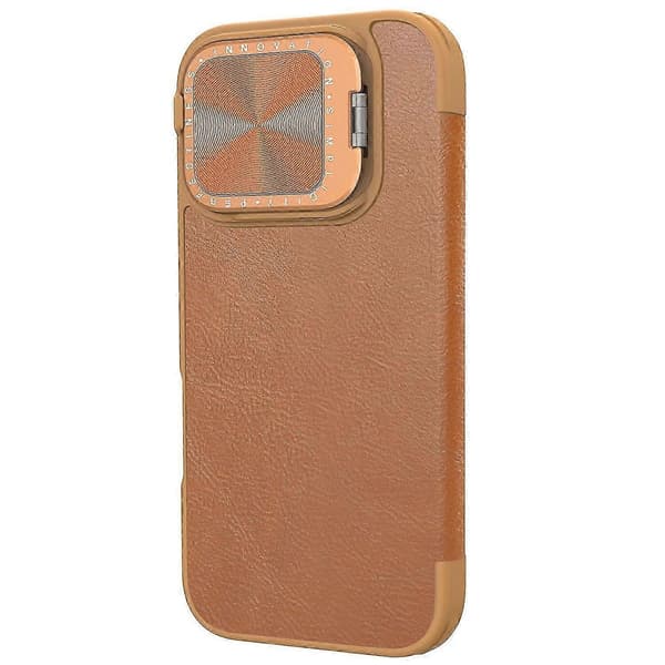 NILLKIN Qin Prop Series för iPhone 16 Pro Läderfodral Linsskydd Telefonfodral