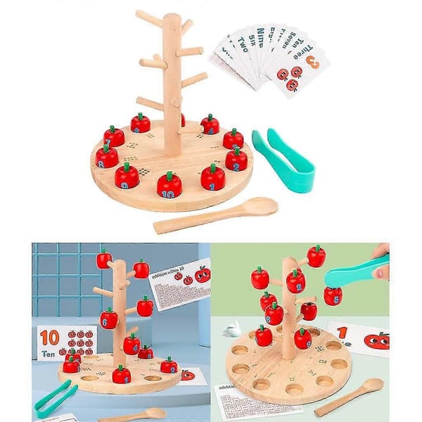 Trä Äppelträd Matematik Plockspel Kognitiva Leksaker Subtraktion Beräkning