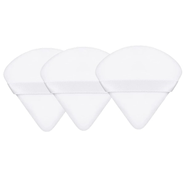 3-pack Triangulär Puderpuff - Tvättbara sminksvampar - Svampar för Smink 3-pack Vit