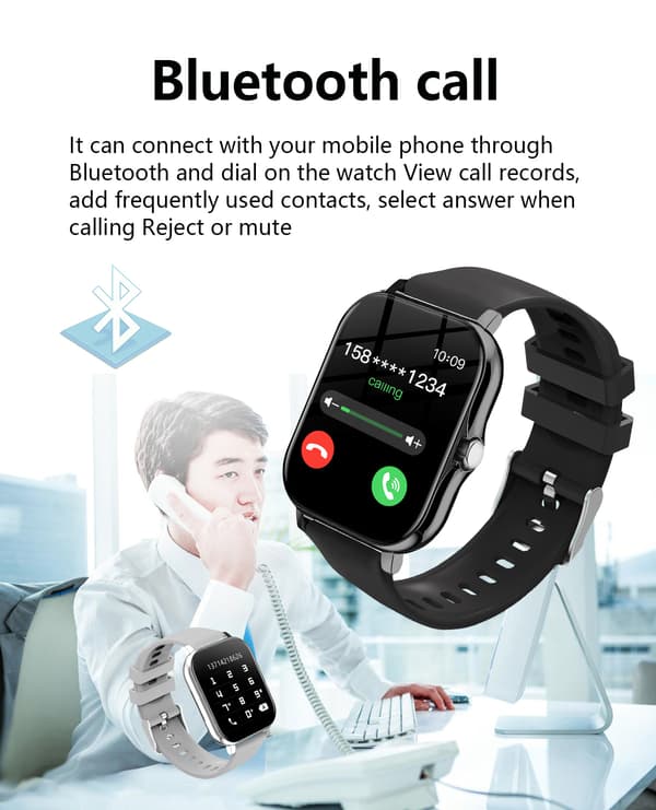 Smartklokke med Bluetooth-samtaler og aktivitetsmåler Black
