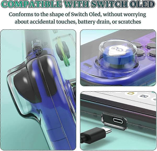 Transparent Dammtät Skyddande Resefodral för Switch/Switch OLED med Magnetisk Stängning Switch OLED