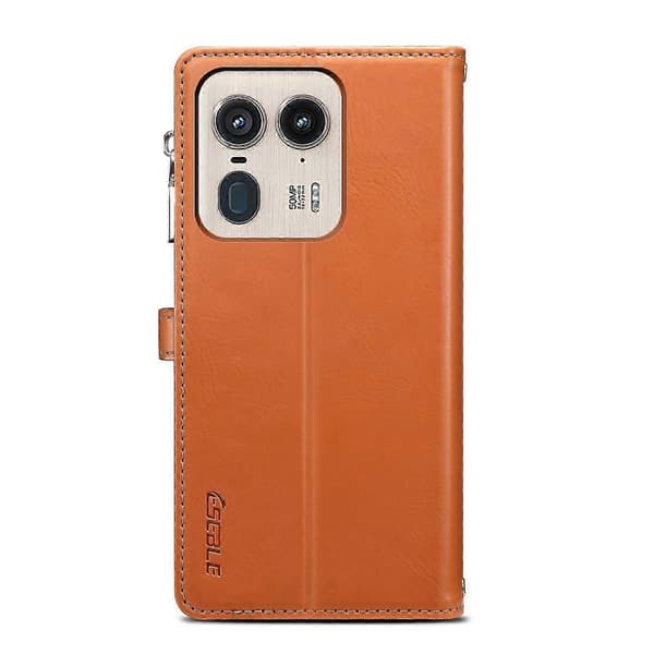 RFID-läderfodral för Motorola Edge 50 Ultra Brown