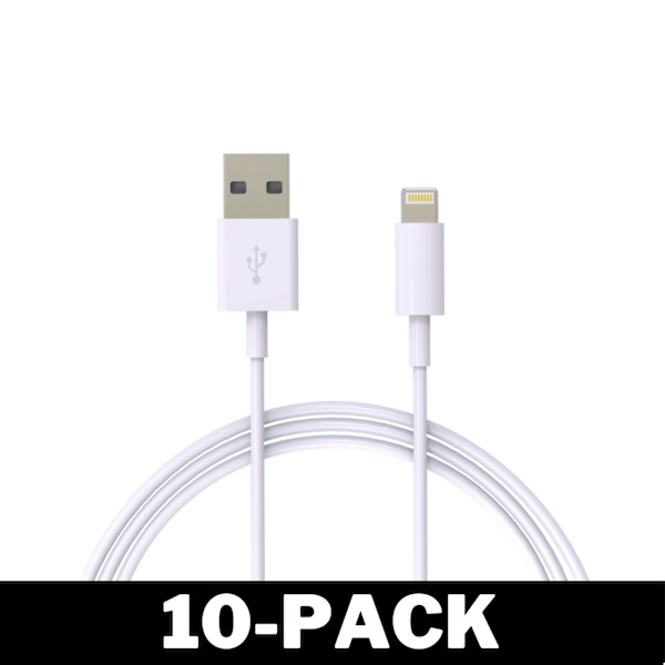 1M Lightning Hurtiglader Kabel Til iPhone Hvit iOS15 48 3-Pack