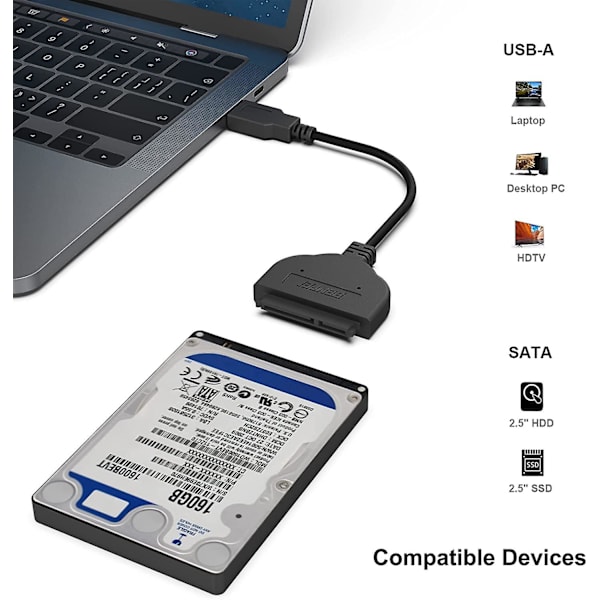 Sata till USB -kabel, Benfei USB 3.0 till Sata Iii hårddiskadapter