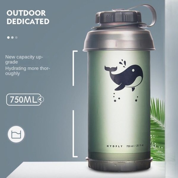 750 ml livsmedelsklassad TPU utomhus vikbar mjuk vattenflaska, 750ML Blue