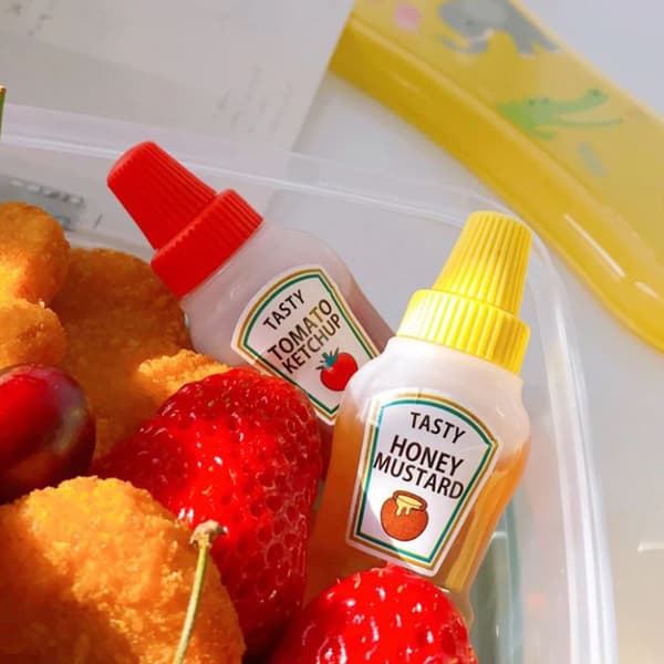 4 st 25 ml mini tomatketchup flaska bärbar sås salladsklänning