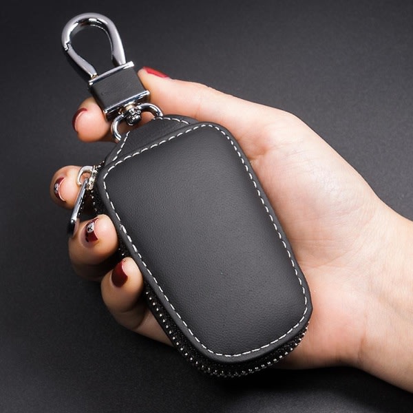Nyckelhållare i Läder Bilnyckelväska Fjärrkontroll Fob