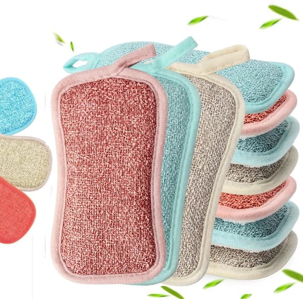 Återanvändbara tvättbara kökssvampar, set med 10, mikrofiber