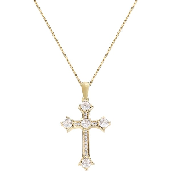 Korshalsband för kvinnor Smycken Halsband för tonårsflickor kvinnor 16K guldpläterat korshänge Chokerhalsband Alla hjärtans dag Smycken Flickor Guld