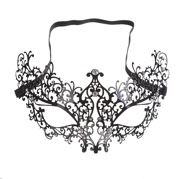 Maskeradmask venetianska masker, metallmaskeradmask för kvinnor Laserskuret fest dam maskeradmask