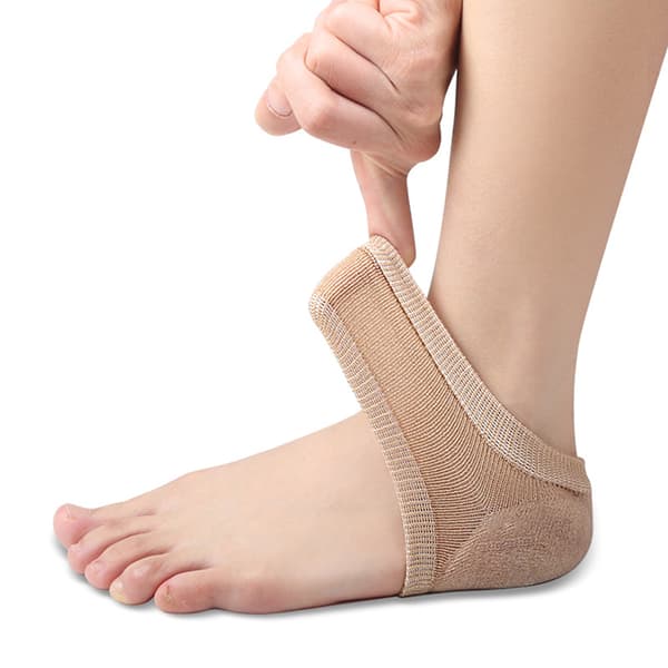 Gel Silicone Heel Protector Sleeve Heel Pads Heel Cups Beige