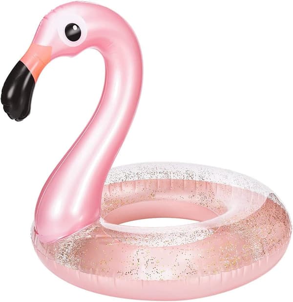 Uppblåsbar pool, flamingo pool glitter rosa luftmadrass
