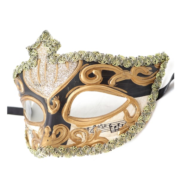 Maskeradmask för män Vintage venetiansk Mardi Gras-mask black