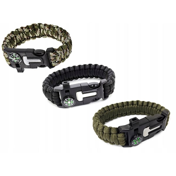 2-pack 5-i-1 Överlevnadsarmband