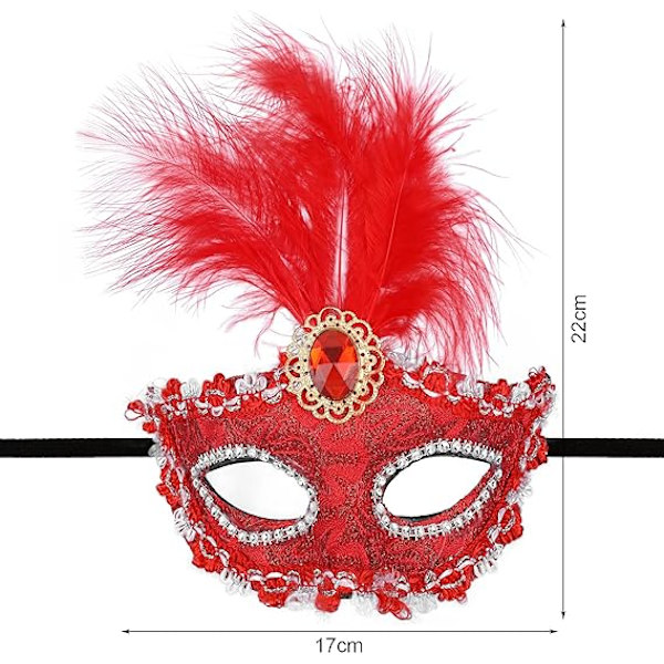 4 delar damer maskeradmasker, Mardi Gras halvansiktsmasker