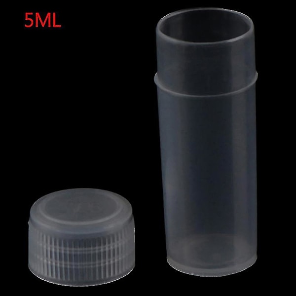 100 st 5 ml plastprovrör med lock för skolans kemi tillbehör Hfmqv