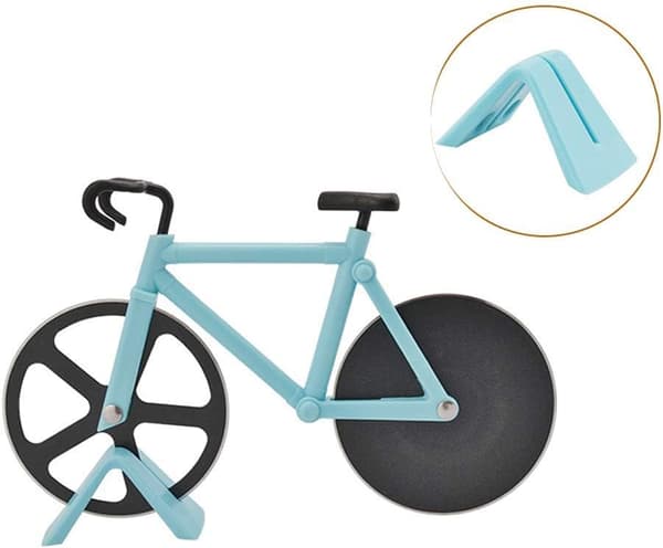 Pizza Cutter med Cykeldesign i Rostfritt Stål, Icke-Klibbig