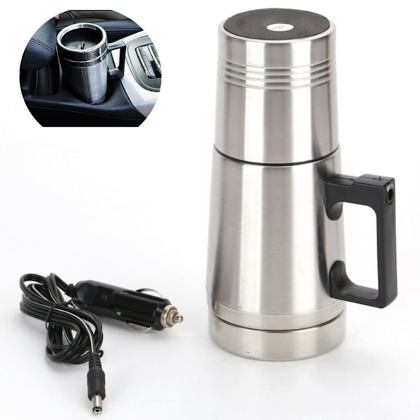 Elektrisk vattenkokare för bil 12v, 350ml och 150ml rostfritt stål Kaffe Te Vattenkopp 12v Dubbelisoleringskopp