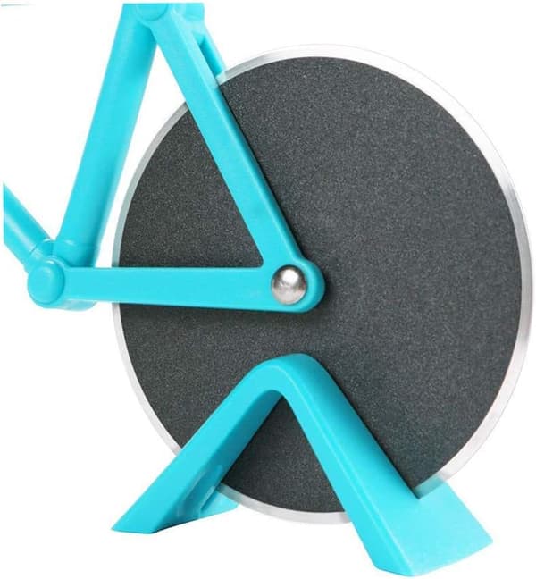 Pizza Cutter med Cykeldesign i Rostfritt Stål, Icke-Klibbig