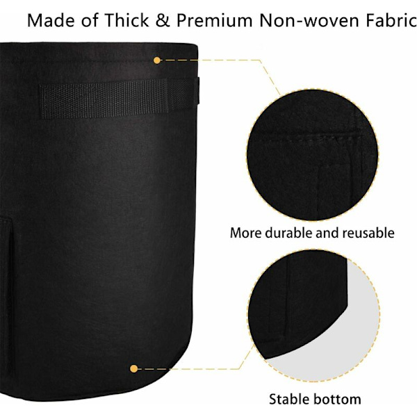 2-pack Medium Grow Bag för potatis, morötter och tomater