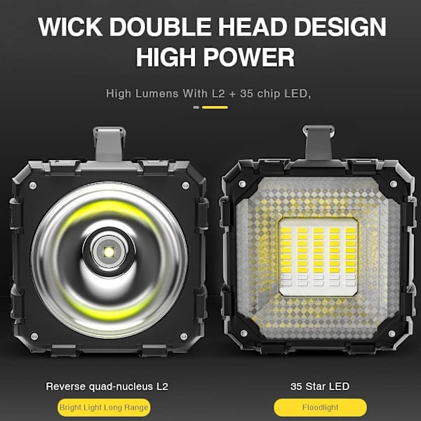 Uppladdningsbar LED-ficklampa 10000mAh 1200lm Vattentät