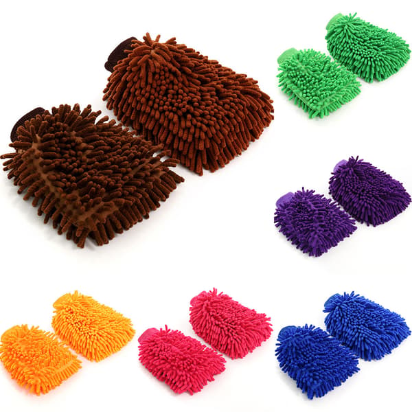 Mikrofiber Biltvättvante Tjock Ultra Mjuk Set Brown
