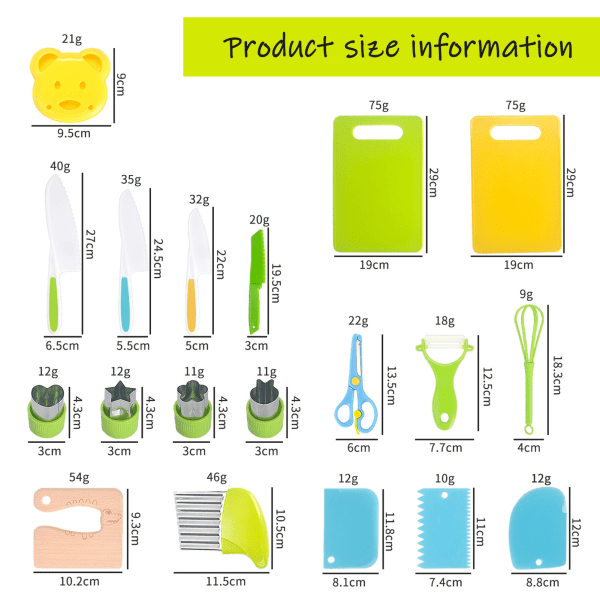 Barnens Plastfruktknivar Set Säker Skärning Tidiga Pedagogiska Verktyg för Barn Småbarn 13 Piece