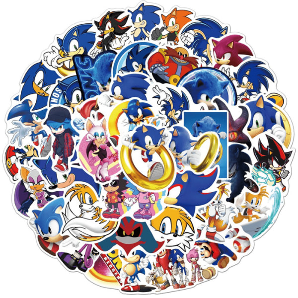 Sonic-klistermärken - 50 delar Sonic-klistermärken