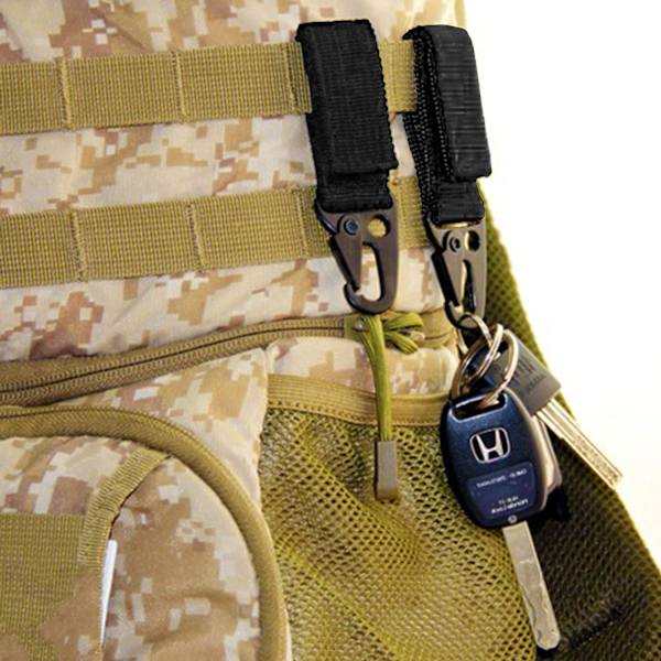 Femdelad bergsklättringsspänne nyckelkrok nylon taktisk nyckelring