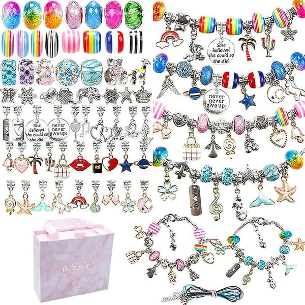 127st Charm Pärlor Armband Smycken Gör Hantverk Kit