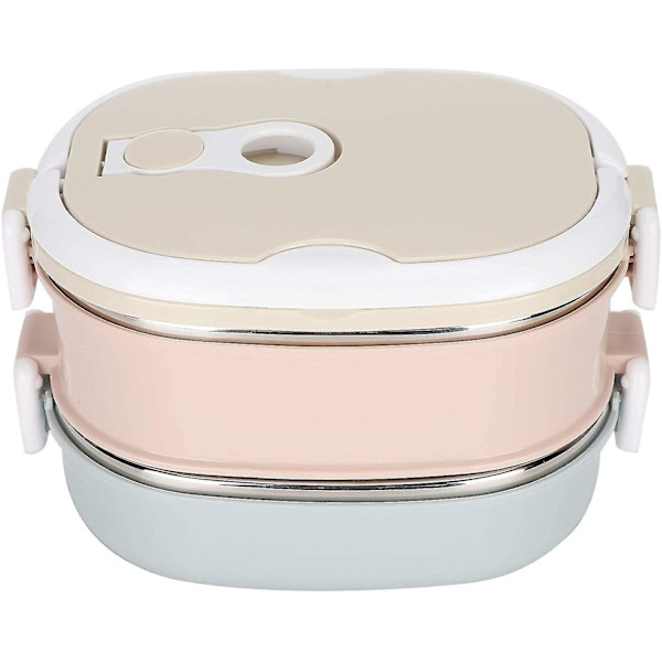 Lunchbox Termisk Bento med rostfritt stål, 2-lagers 1800 ml matbehållare