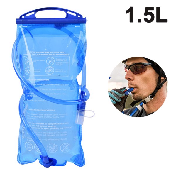 Vattenblåsa 1,5/2 liter för ryggsäck, PEVA-vatten 1.5L