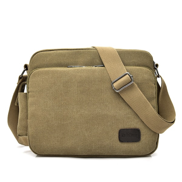 Retro Canvas Väska Herrväska Axelväska Herr Casual khaki