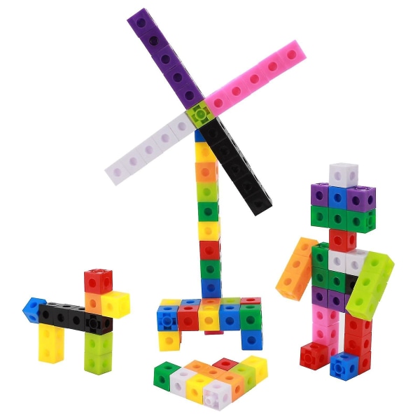 100 st Barnkonstruktionsleksaker Snap Cube Leksaker Pedagogiska