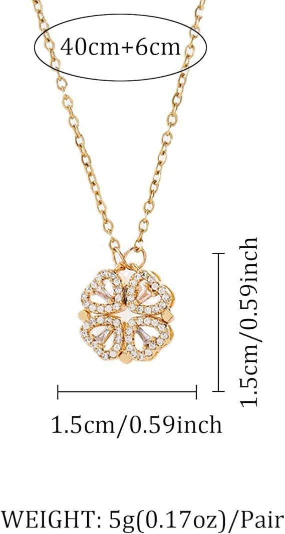 Halsband med vikbart fyrklöverhänge (guld)