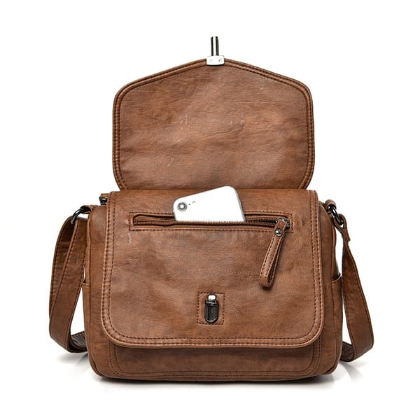 Temperament Mjuk Läder Populär Retro Crossbody Modeväska