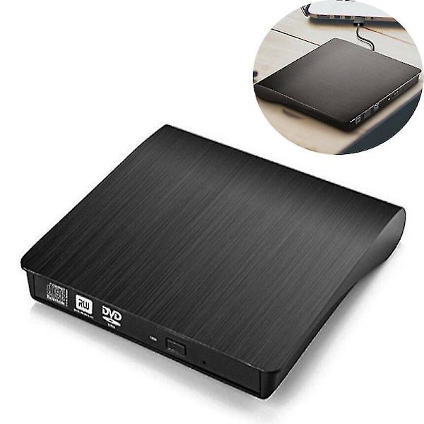 Pecosso extern CD/DVD-enhet USB 3.0, bärbar tunn CD/DVD-RW-brännare