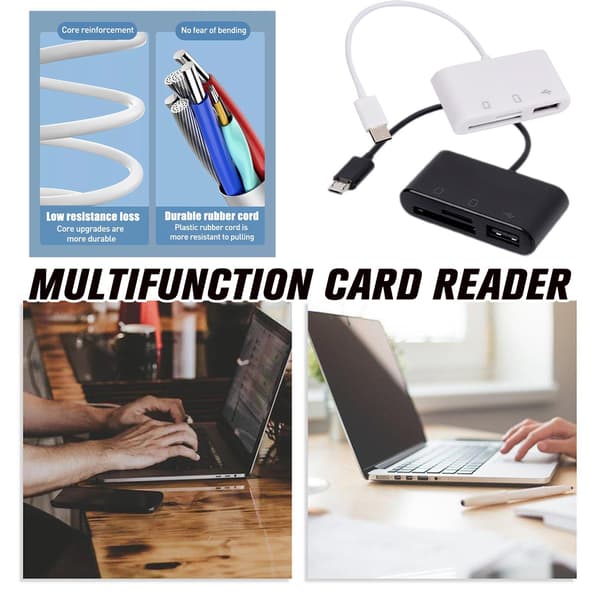 USB-C 3-i-1 Hub-konverterare Typ C-adapter SD-kortläsare för Mac Micro