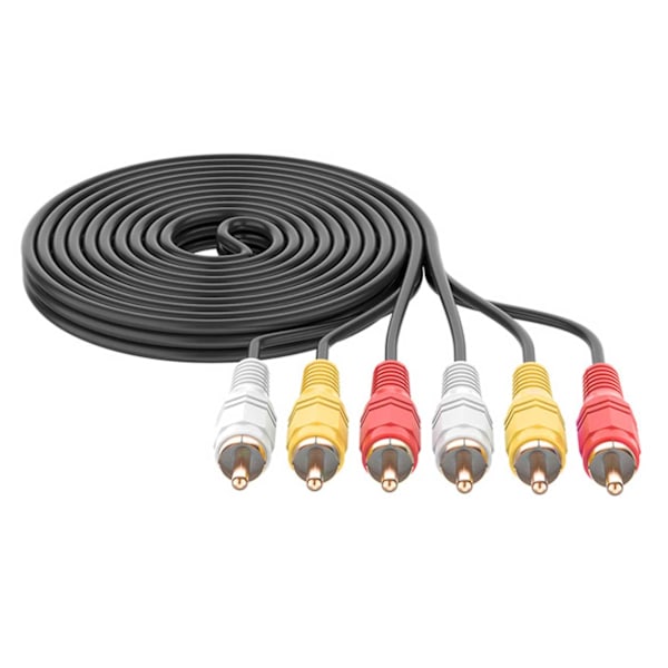 3x RCA-kabel Videokabel Hane AV Kabel 1,5m svart