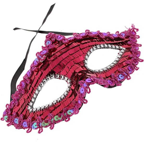 Topkids Accessoarer Maskeradmask för kvinnor och män Fuchsia Sequin