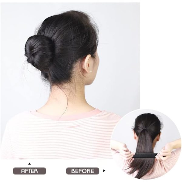 2st Donut Bun Maker, Twist Bun, för pannband Magic Chignon-hår
