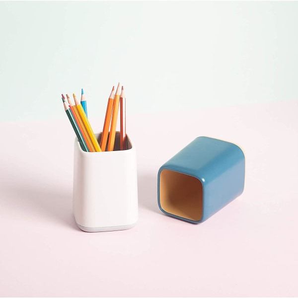 2-pack Skrivbordskopp Stativ Kruka Tvåfärgad Pennhållare Organizer