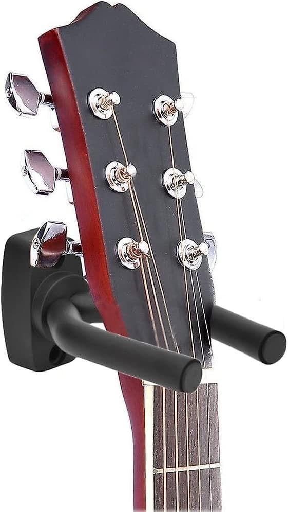 Set med 4 Gitarrhängare Väggfäste Displayhållare Akustisk gitarr Ukulele Bas Mandolin Banjo Väggfästen Galgar Svart (4)