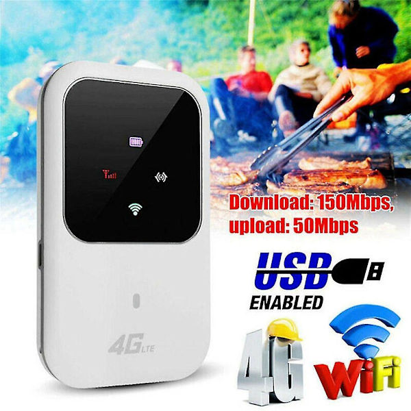 Olåst 4G LTE Mobilt Bredband Wifi Trådlös Router Bärbar Mifi Hotspot