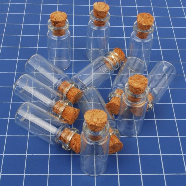 10 st/ set Mini Användbara små korkproppsglasflaskor Flaskor Forts