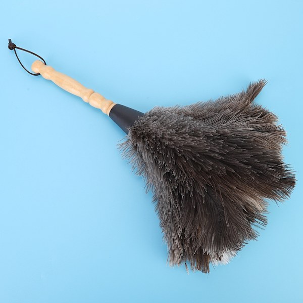 Reusable Ostrich Feather Duster with Anti-Static Wooden Handle