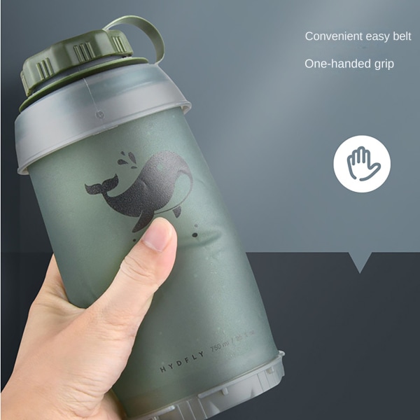 750 ml livsmedelsklassad TPU utomhus vikbar mjuk vattenflaska, 750ML Blue