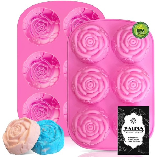Silikonform - 2 st Stora Rosblommor Formar BPA-fria