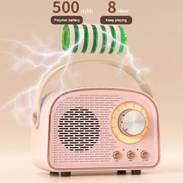Mini Radio Bluetooth Högtalare ROSA white