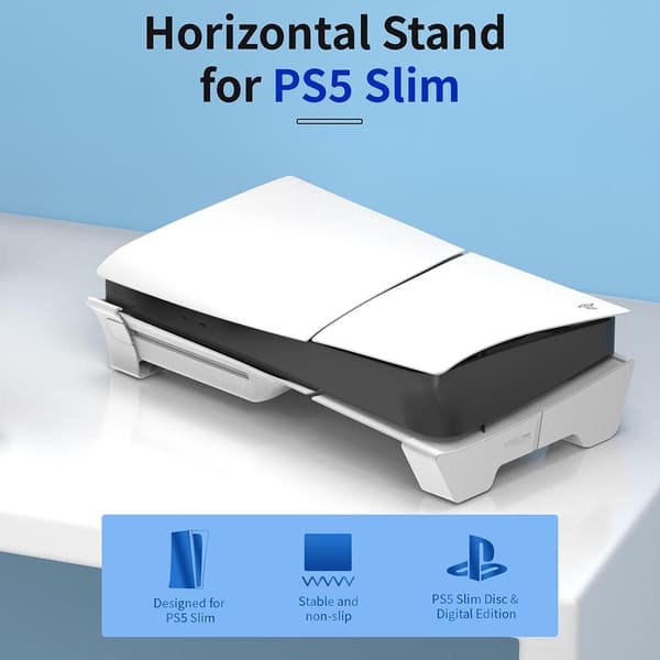 Horisontellt stativ för PlayStation 5, vit PS5 Pro/PS5 Slim
